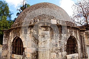 Dome of the chapel, opening at the Ethiopian monastery of Deir es-Sultan on the roof of the Church of the Holy Sepulchre, Jerusale