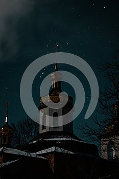 the dome of the church against the starry sky