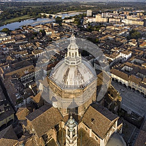 The Dome church and bell tower in Pavia, Italy