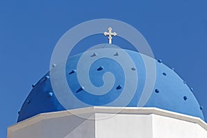Dome of church of Holy Cross in Perissa