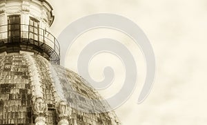 Dome of a church, space for text on the right