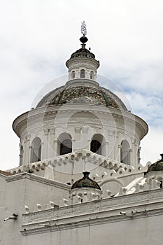 Dome of a colonial church in the Old Town, Quito, Ecuador