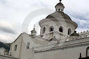 Dome of a colonial church in the Old Town, Quito, Ecuador