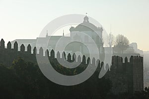 Dome and crenellated walls. Porto. Portugal