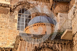 Dome embedded into church of the Holy Sepulchre, Jerusalem