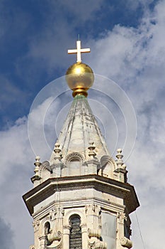 Dome of Filippo Brunelleschi details in the sky of the city, Florence, Italy photo