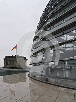 Dome on german parliament. Berlin, Germany.
