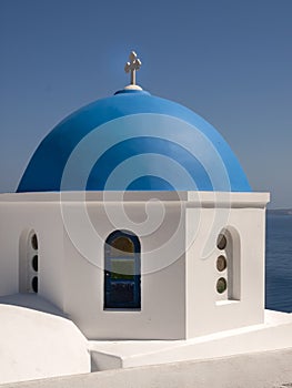 The dome of a Greek Orthodox Church.