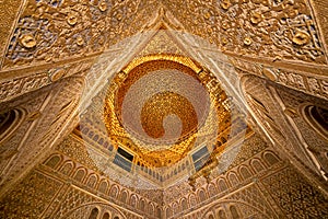 Dome of the Hall of the Ambassadors of the Alcazar of Seville in Spain