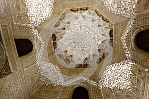 Dome of Hall of the two Sisters at Royal complex of Alhambra