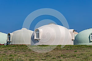 Dome houses, Kaga, Ishikawa Prefecture, Japan.