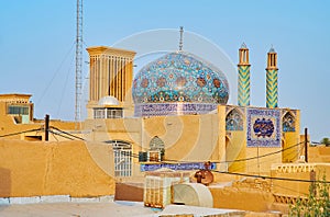 The dome of Imamzadeh Sayyed Fathoddin Reza Mosque, Yazd, Iran