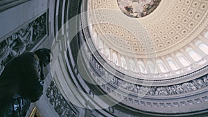 The dome inside of US Capitol in Washington DC