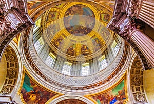 Dome Interior Paintings Church Les Invalides Paris France photo