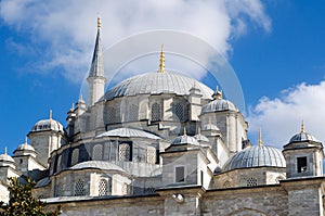 Dome and minaret of the mosque of Fatih, Istanbul