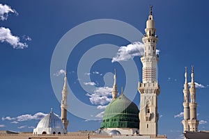 Dome and minarets of masjid nabavi photo