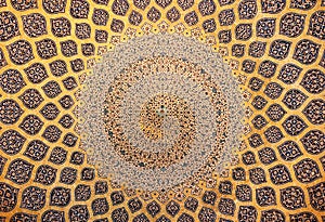 Dome of the mosque, oriental ornaments, Isfahan photo