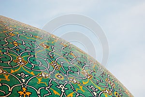 Dome of the mosque over blue sky, Isfahan, Iran photo