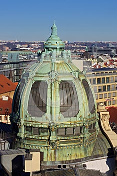 Dome of Municipal House - Prague, Czech Republic