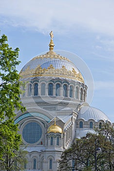 Dome of Naval cathedral in kronstadt