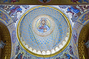 The dome of Naval Cathedral of St. Nicholas in Kronstadt, Saint-Petersburg
