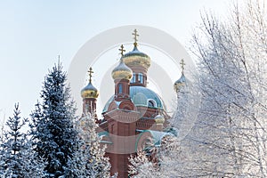 Dome of an Orthodox Church in winter