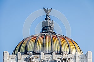 Dome of Palacio de Bellas Artes Fine Arts Palace - Mexico City