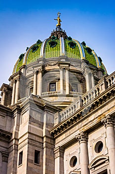 The dome of the Pennsylvania State Capitol in Harrisburg, Pennsylvania. photo