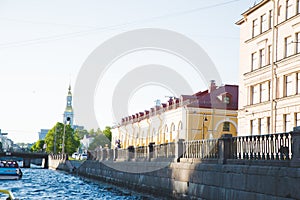 Dome Peter and Paul Cathedral top view panorama of St.-Petersburg Russia