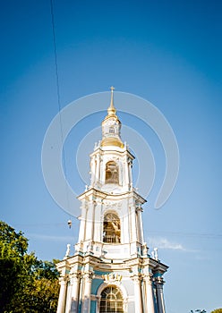 Dome Peter and Paul Cathedral top view panorama of St.-Petersburg Russia