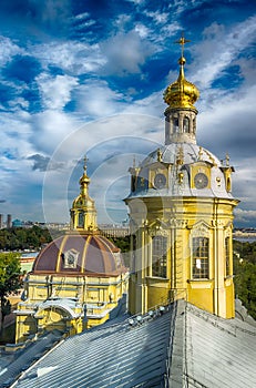 Dome Peter and Paul Cathedral top view panorama St.-Petersburg