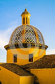 The dome of the Praiano Church of San Gennaro
