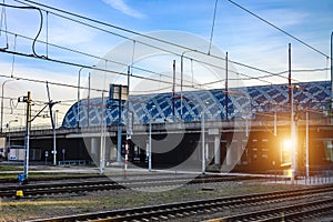 Dome of the railway station in Poznan, Poland