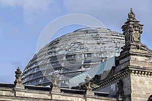 Dome of the Reichstag building german goverment in Berlin the photo