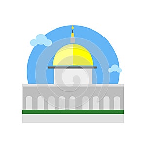 Dome of the rock icon vector sign and symbol isolated on white b