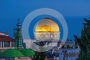 Dome of the Rock in Jerusalem during blue hour