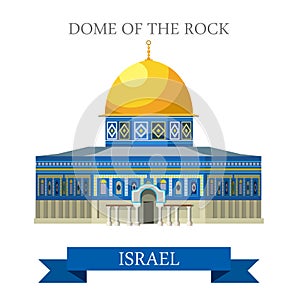 Dome of the Rock in Jerusalem Israel vector flat attraction