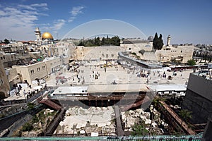 Dome of the Rock and Western Wall in Jerusalem
