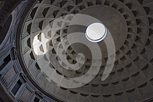 Dome of Rome Pantheon with oculus perfectly centered