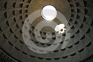 Dome of Rome Pantheon with oculus. Rome, Italy