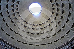 Dome of Rome Pantheon with oculus. Rome, Italy