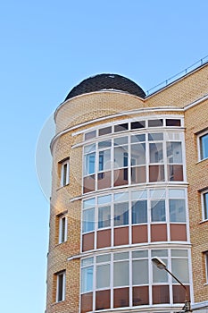 Dome roof and balconies in apartment building