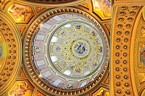 Dome of the Saint Stephen Basilica in Budapest