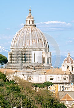 Dome of sanpietro residence of the pope photo