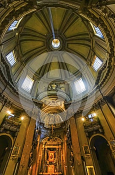 Dome Santa Maria dei Miracoli Church Piazza Popolo Rome Italy