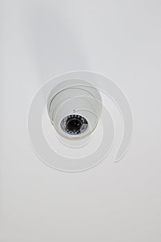 Dome secure cameras on light background white Security CCTV surveillance camera