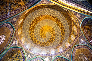 Dome of Sheikh Lotfollah Mosque in Isfahan - Iran