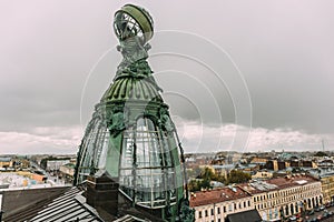 Dome of Singer House in Saint- Petersburg, Russia