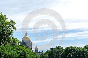 Dome of St Isaac`s Cathedral in St Petersburg Russia