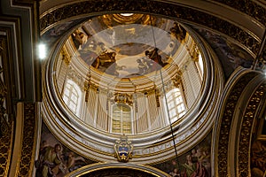 Dome in St. Paul\'s Cathedral in Mdina (Malta